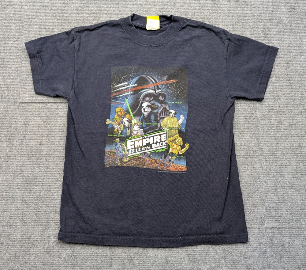 Vintage Big Dogs Shirt Kids 8/10 Novelty 90s Star Wars Empire Graphic Parody